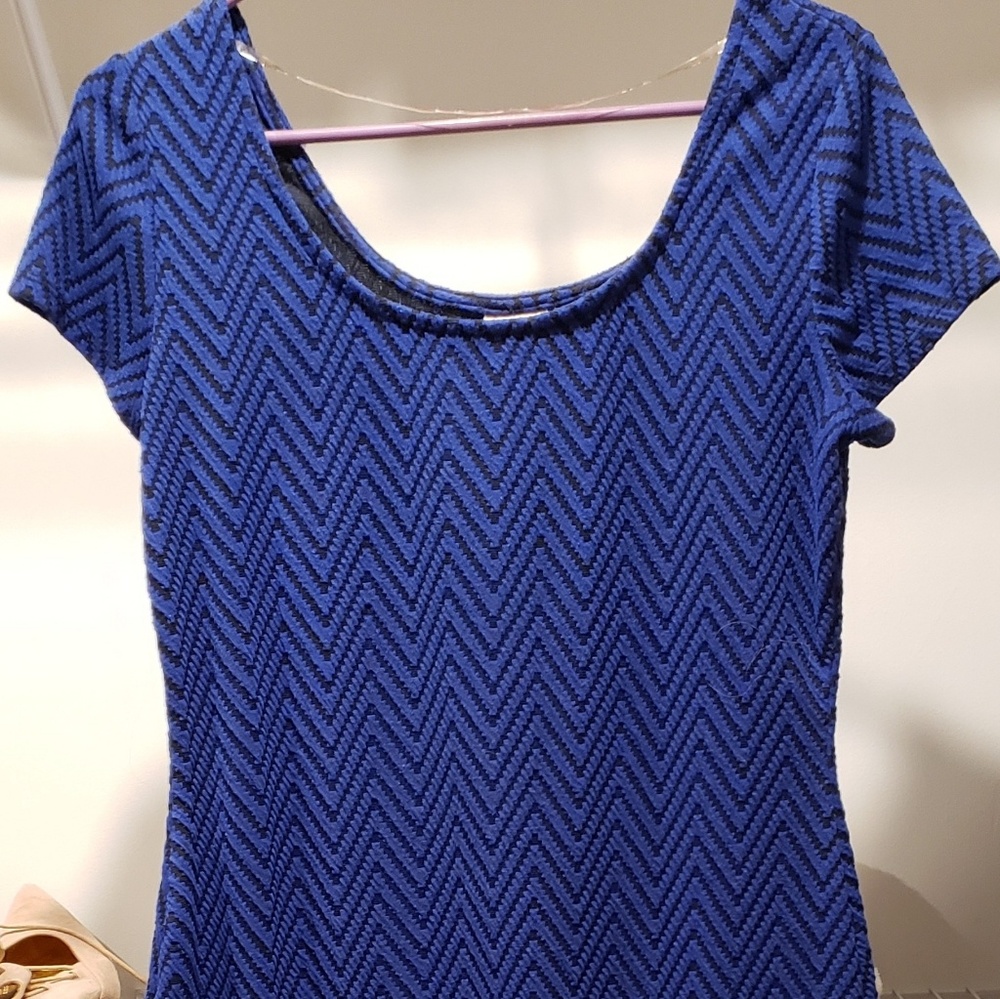 Blue Chevron Dress